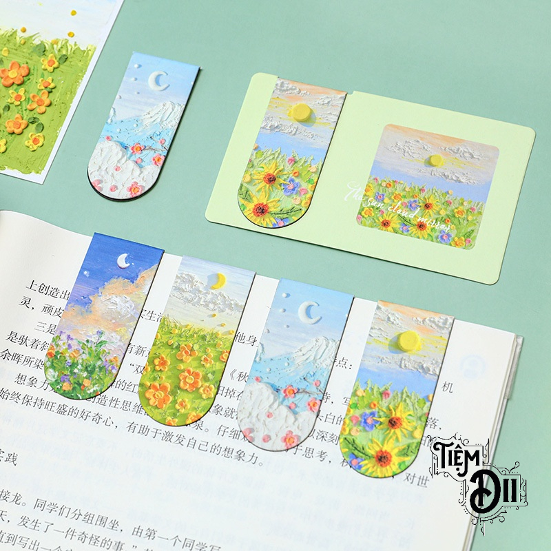 Thẻ Đánh Dấu Trang Sách Bookmark Họa Tiết Tranh Bích Họa Kẹp Sách Siêu Xinh