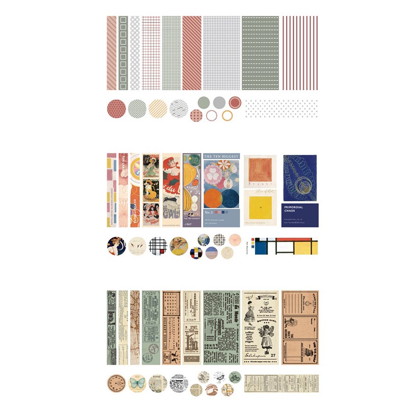 Set 40 nhãn dán giấy washi trang trí sổ tay thủ công