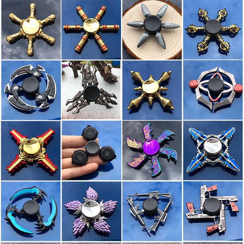 (Mua 1 Tặng 1) Con Quay Đồ Chơi Fidget Spinner Bằng Kim Loại Màu Đen Công Nghệ Kỹ Thuật Naruto Kaka