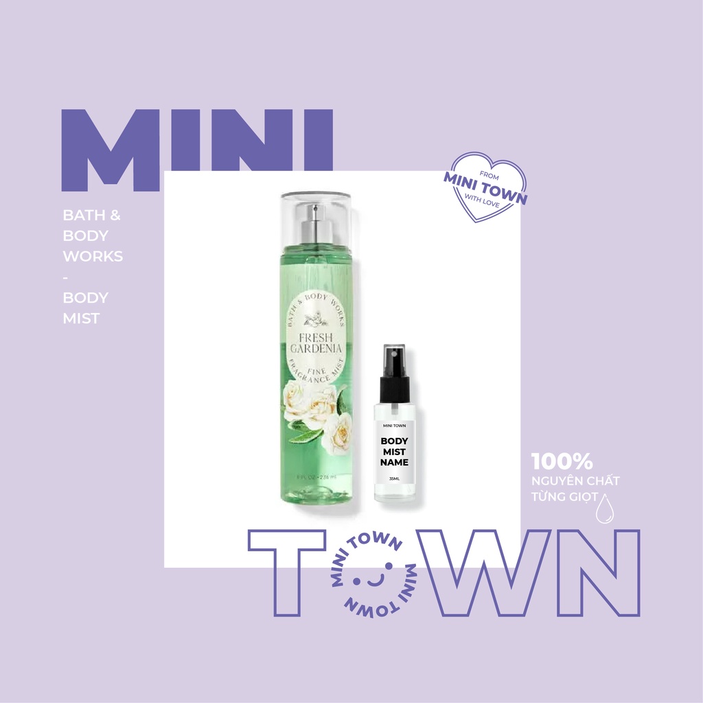 FRESH GARDENIA -  Xịt Thơm Body Mist Sữa Dưỡng Thể Body Lotion lưu hương toàn thân Bath & Body Works