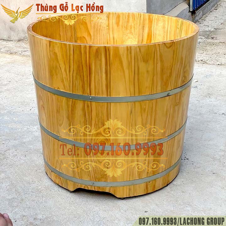 Bồn Tắm Tròn Gỗ Thông Nhập Khẩu
