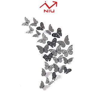 Set hình dán bươm bướm 3d trang trí dán tường phòng khách - phòng ngủ