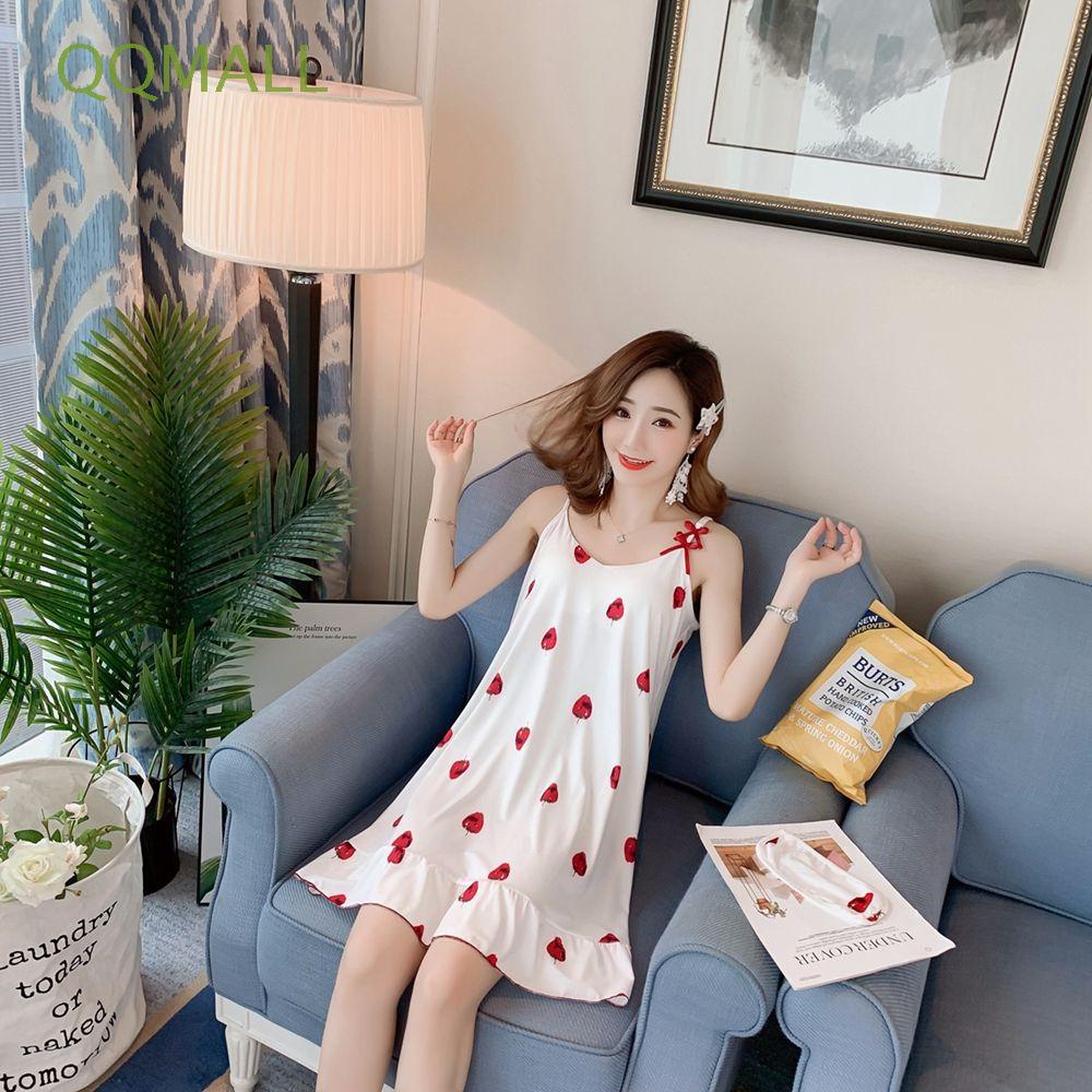 Đầm Ngủ Hai Dây Cổ Chữ V In Họa Tiết Hoạt Hình Dễ Thương Thoải Mái Cho Nữ | BigBuy360 - bigbuy360.vn