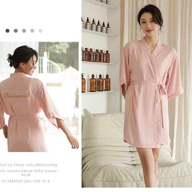 [ Mã FAMANU93 giảm 10% đơn 0đ ] Áo Choàng Ngủ Cô Dâu ✅ Kimono Choàng Makeup Studio✅ IVY214