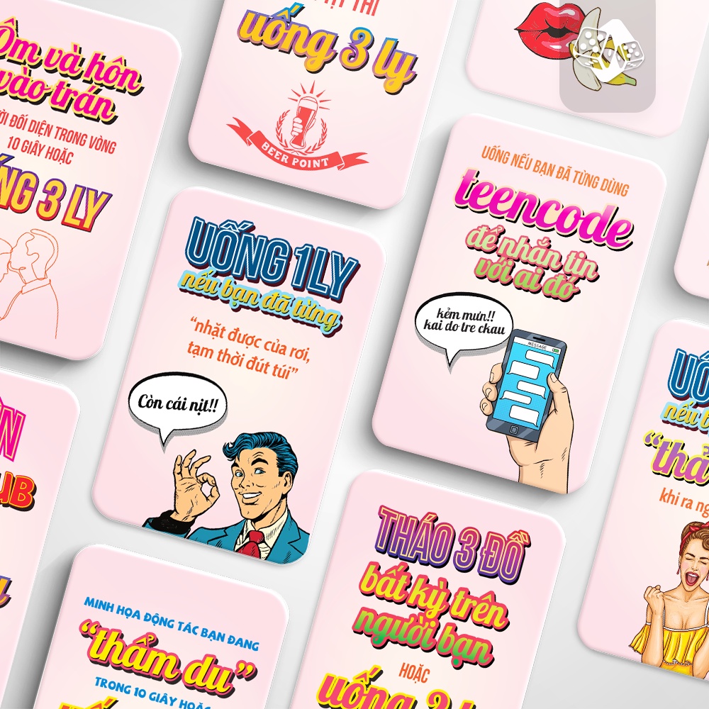 Bài drinking game SAY MÊ 3SAY cho cặp đôi hẹn hò, đi chơi 78 lá( che tên)