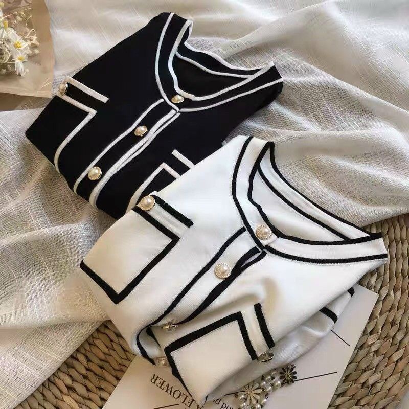 Áo len viền túi ngực hàng QC