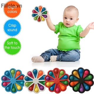 Đồ chơi Dimple Fidget Toy Baby Finger Exercise Board Flower Push Bubble Anti-Stress