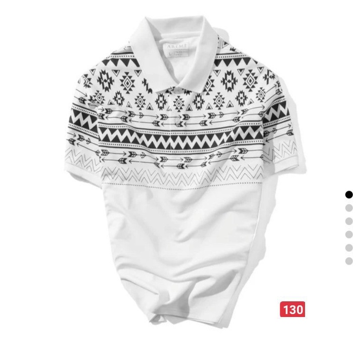 Áo thun polo nam in hoa văn trống đồng cá tính