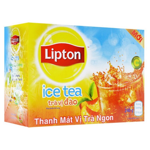 Trà hoà tan Lipton Đào 16 gói