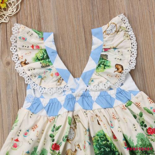 Đầm Công Chúa In Họa Tiết Hoạt Hình Cho Bé Gái Sơ Sinh