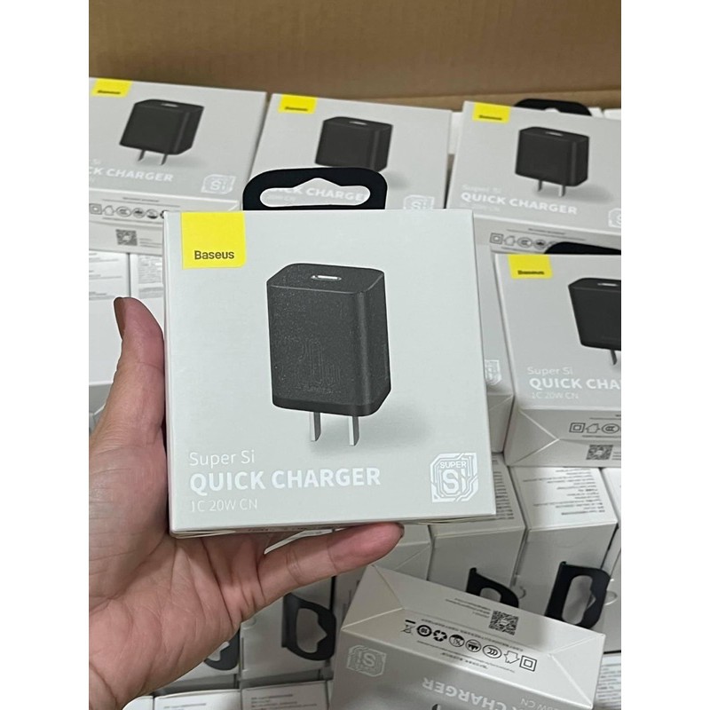 Củ Sạc Nhanh Baseus Super Si💝QC 3.0 + PD 20W💝Cốc Sạc Nhanh Cổng Type-C Kích Thước Nhỏ Gọn Cho Android/ iPhone 12 ProMax