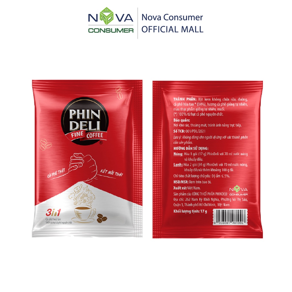 [Combo 2 hộp] Cà Phê Hòa Tan PhinDeli 3in1 (17g x 18 gói x 2 hộp) | BigBuy360 - bigbuy360.vn