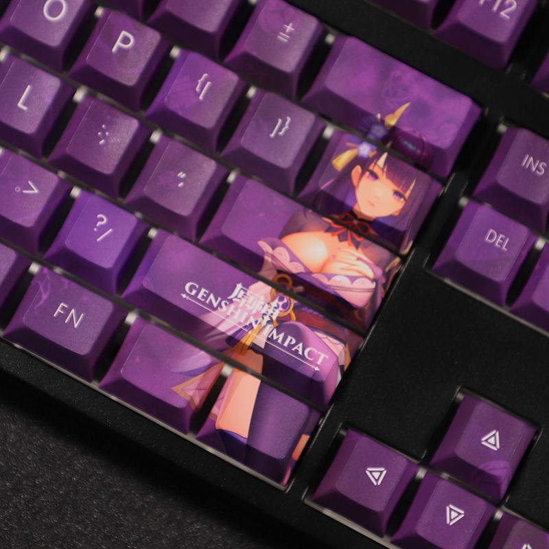 Genshin Impact Keycap Cherry Profile Beelzebul Theme Keycap Anime PBT Dye Thăng hoa Bàn phím cơ Keycap 108 Phím