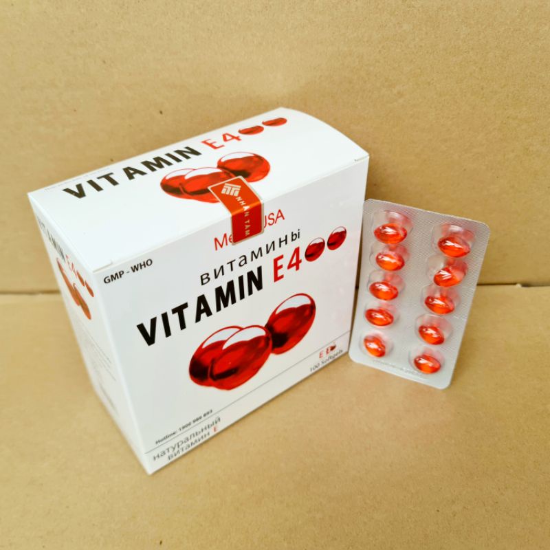 Viên uống vitamin E 400 đẹp da, sáng da, hạn chế lão hoá da hộp 100 viên