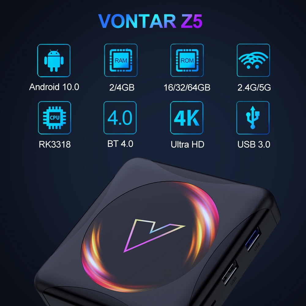 Đầu Tv Box Vontar Z5 Android 10 4g 64gb Rockchip Rk3318 Hỗ Trợ 1080p 4k Google Play