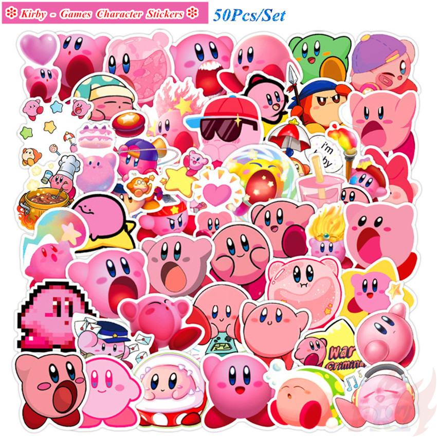 ❉ Kirby - Series 02 Anime Games Kawaii Cartoon Character Stickers ❉ 50Pcs/Set DIY Fashion Luggage Laptop Skateboard Decals Doodle Stickers