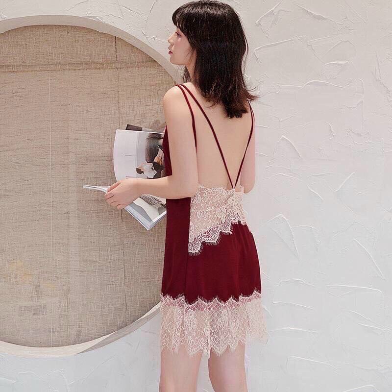 Váy Ngủ Sexy Phối Ren Cao Cấp - Đầm Ngủ Lụa Satin Quảng Châu | BigBuy360 - bigbuy360.vn