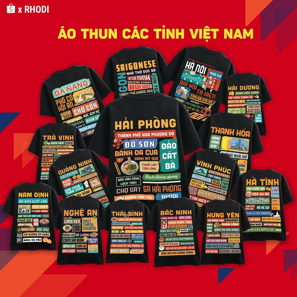Áo thun các tỉnh miền trung Việt Nam độc quyền tại local brand RHODI