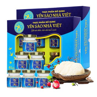 Nước Yến Sào Nhà Việt Không Đường 18% Yến - Hộp 6 Lọ x 70ml