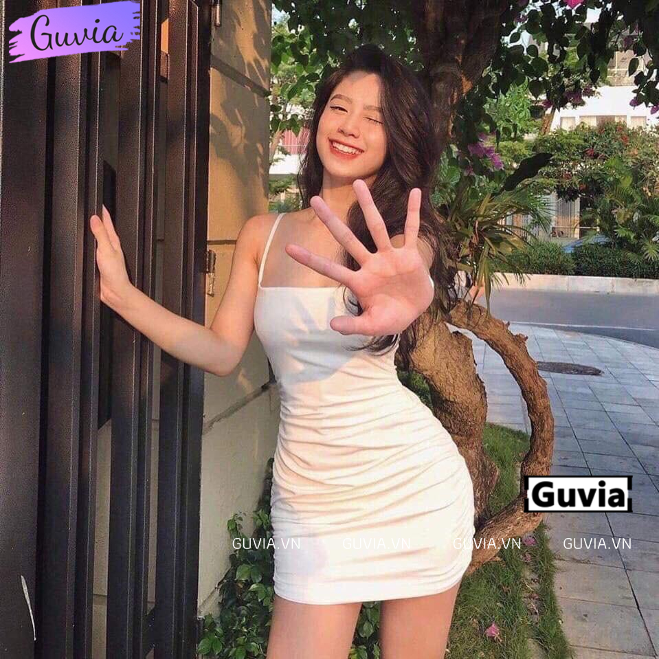 Đầm Váy Body 2 Dây NHÚN SEXY Gợi Cảm Chất Thun COTTON Tốt Mặc Đẹp GUVIA