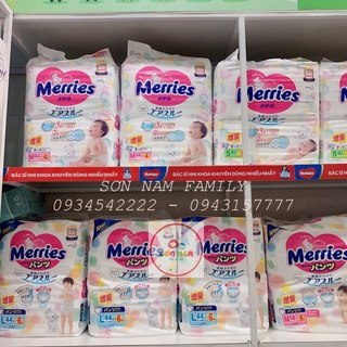 Tã Bỉm Merries Cộng Miếng DÁN/QUẦN Đủ Size NB96/S88/M68/L58 - M64/L50/XL44/XXL28