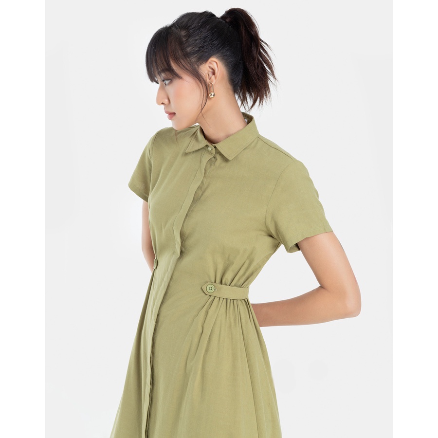 Đầm Midi JUNO Tay Ngắn Kiểu Dáng Chít Eo JNDLU003