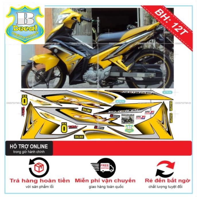 ( Quí khách vui lòng mang ra tiệm cho thợ dán ) Tem EX 2011 ZIN RC VÀNG ĐEN [Bi Decal]