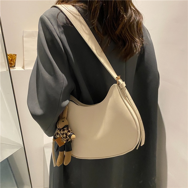 Túi Đeo Chéo Màu Trơn Thời Trang Thu Đông Mới Cho Nữ