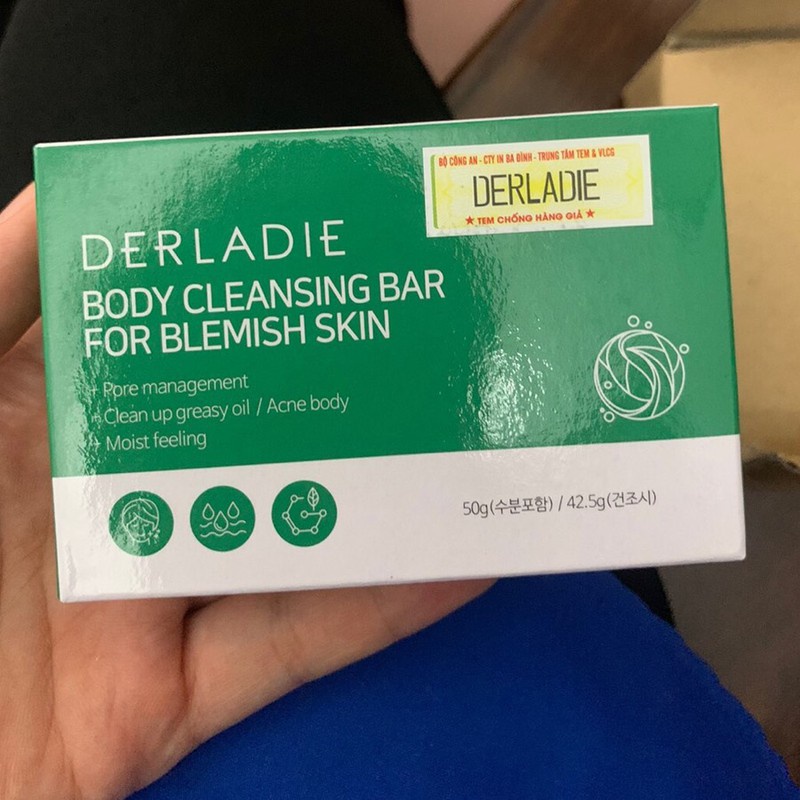 XÀ PHÒNG GIẢM MỤN CƠ THỂ DERLADIE BODY CLEANSING BAR FOR BLEMISH SKIN 50G CHÍNH HÃNG - 8972