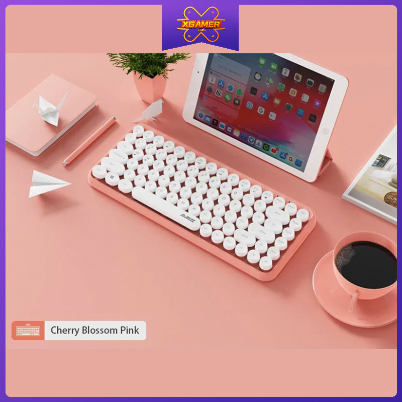 [Ready Stock] XGamer AJAZZ 308i 84 Buttons Candy Color Mechanical Keyboard Multi-Device Bluetooth wireless Gaming Working Keyboard