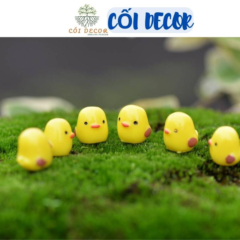 Tiểu cảnh mini ❤️ Gà vàng nhỏ H070 chơi trong vườn trang trí sen đá, sân vườn, bể cá, tiểu cảnh