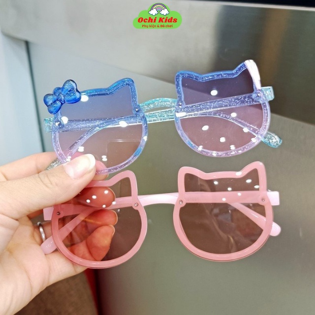 Kính trẻ em chống nắng, kính mát bé gái hình tai mèo đáng yêu cho bé Ochi Kids