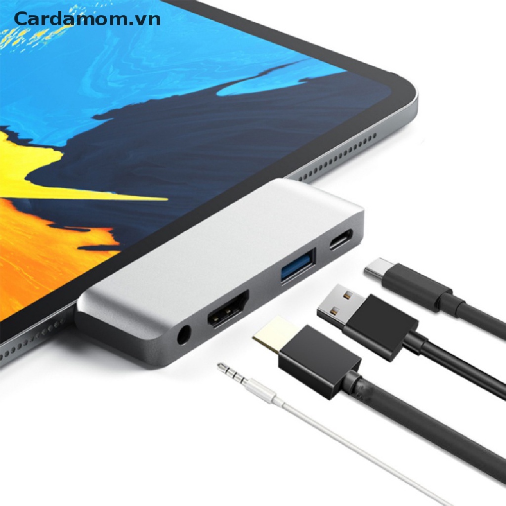 Đầu chuyển đổi USB C HUB Type C sang tai nghe 3.5mm 4K HDMI PD cho iPad Pro {Cardamom.vn}&lt;br&gt;