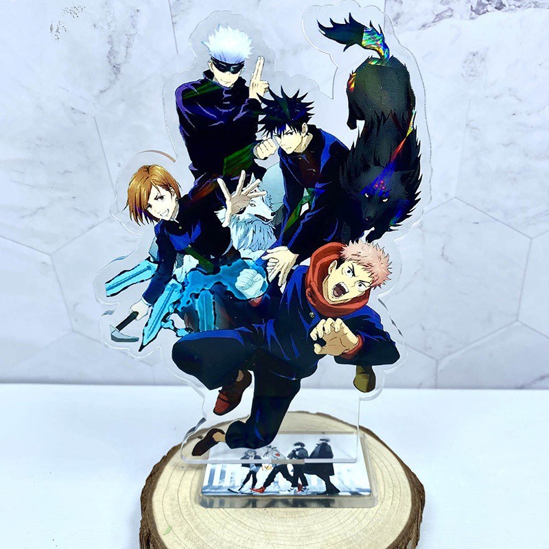 Mô hình đứng nhân vật Itadori Yuuji Fushigura Megumi bằng acrylic cỡ 15cm để bàn trang trí