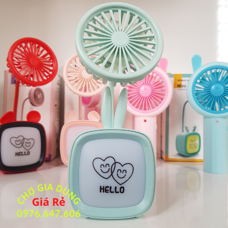 Quạt Tích Điện Mini Để Bàn Siêu Dễ Thương