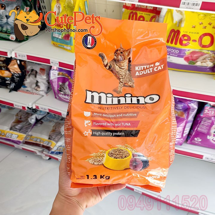 Thức ăn cho mèo MININO 1.3kg Vị cá Ngừ Dành cho mèo mọi lứa tuổi - CutePets Phụ kiện thú cưng Pet Shop Hà Nội