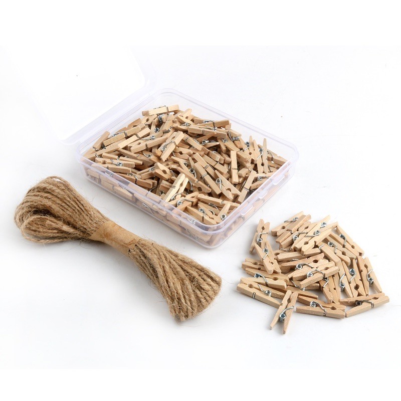 Sỉ 50 Kẹp Gỗ Kẹp Ảnh Loại 25mm