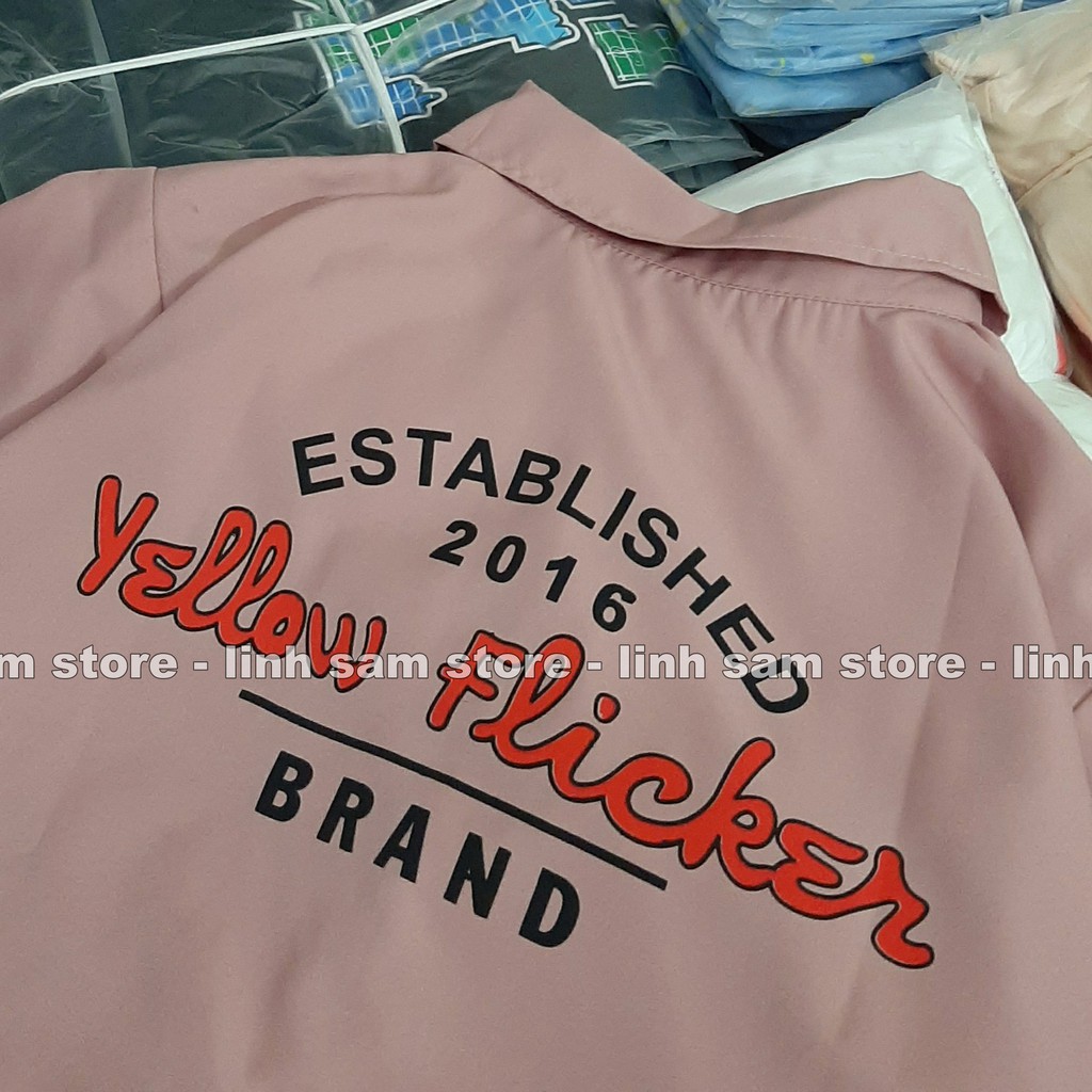 Áo sơ mi nữ SAM CLO cổ bẻ tay ngắn có túi dáng ulzzang freesize form rộng HÌNH YELLOW FLICKER BRAND | BigBuy360 - bigbuy360.vn