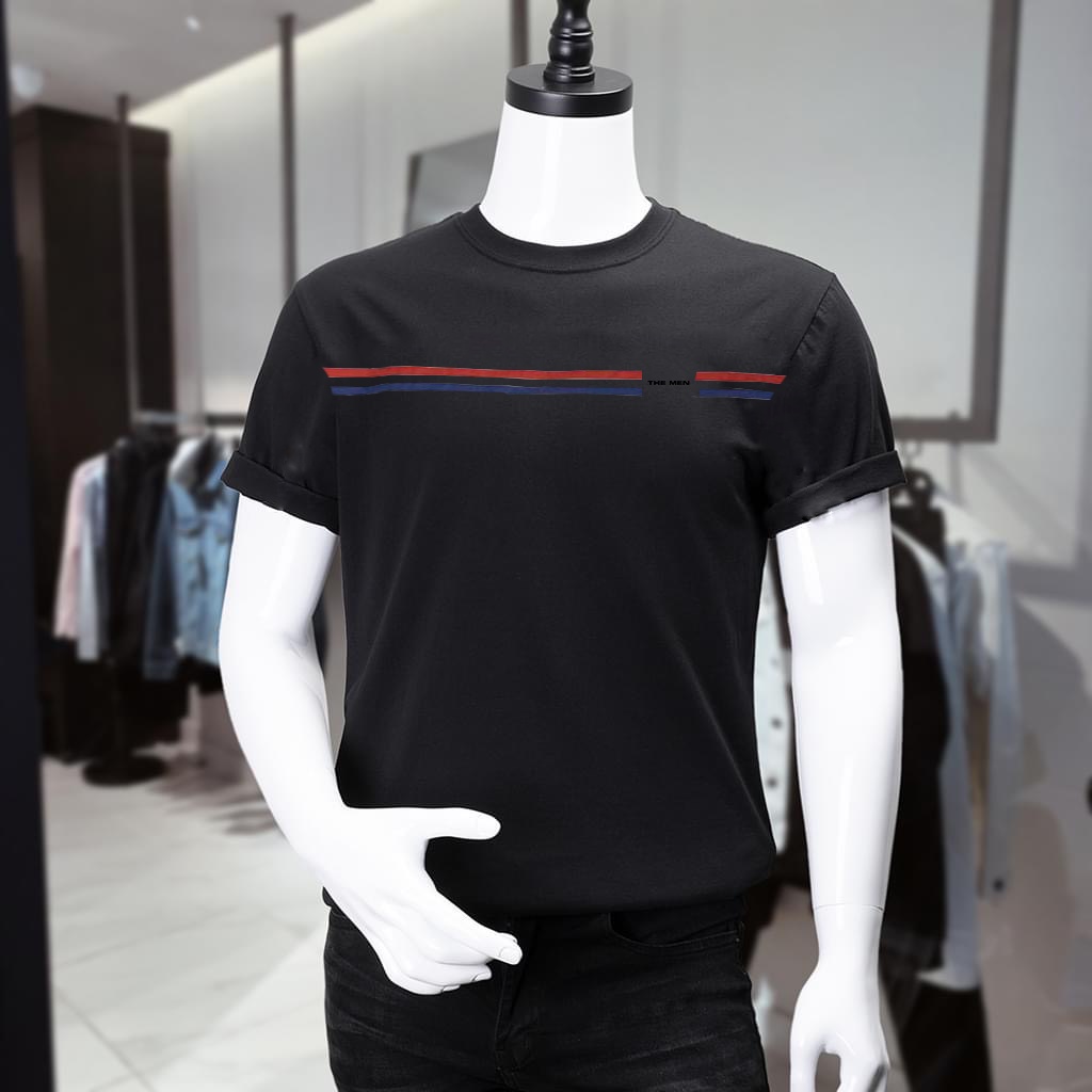 Áo Thun Nam Tay Ngắn Phối Sọc Gu Chất, Chất Thun Cotton Thoáng Mát, GUTN06