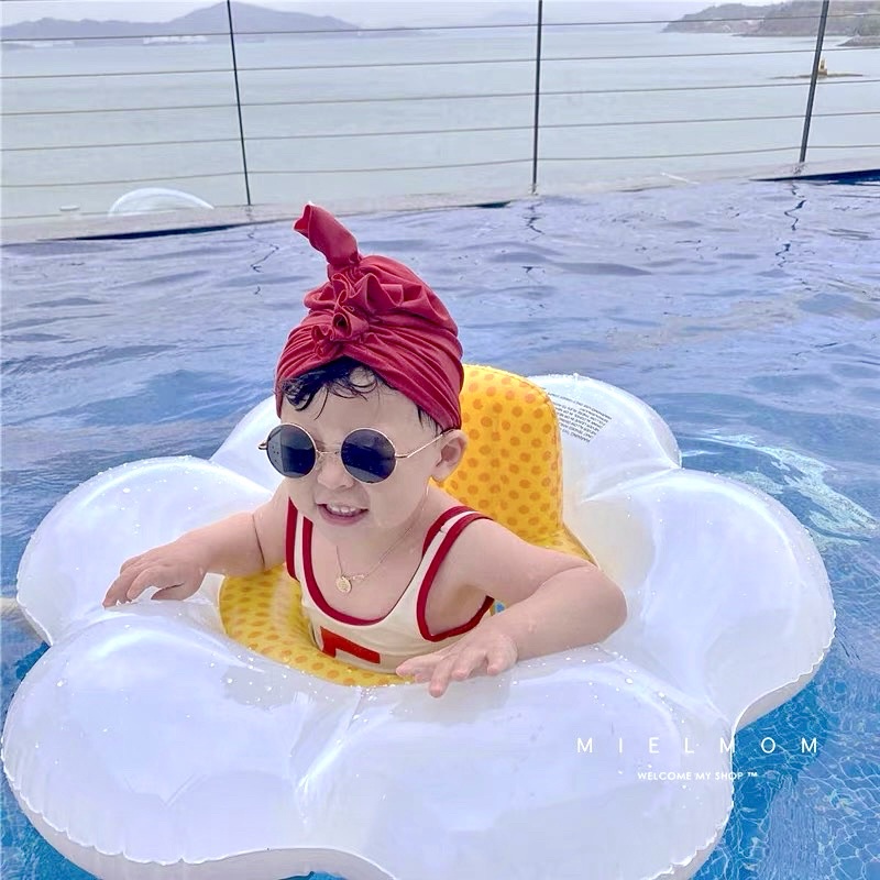 Phao Bơi Hoa Cúc Chống Lật An Toàn Cho Bé 0-4 Tuổi Kèm Bơm