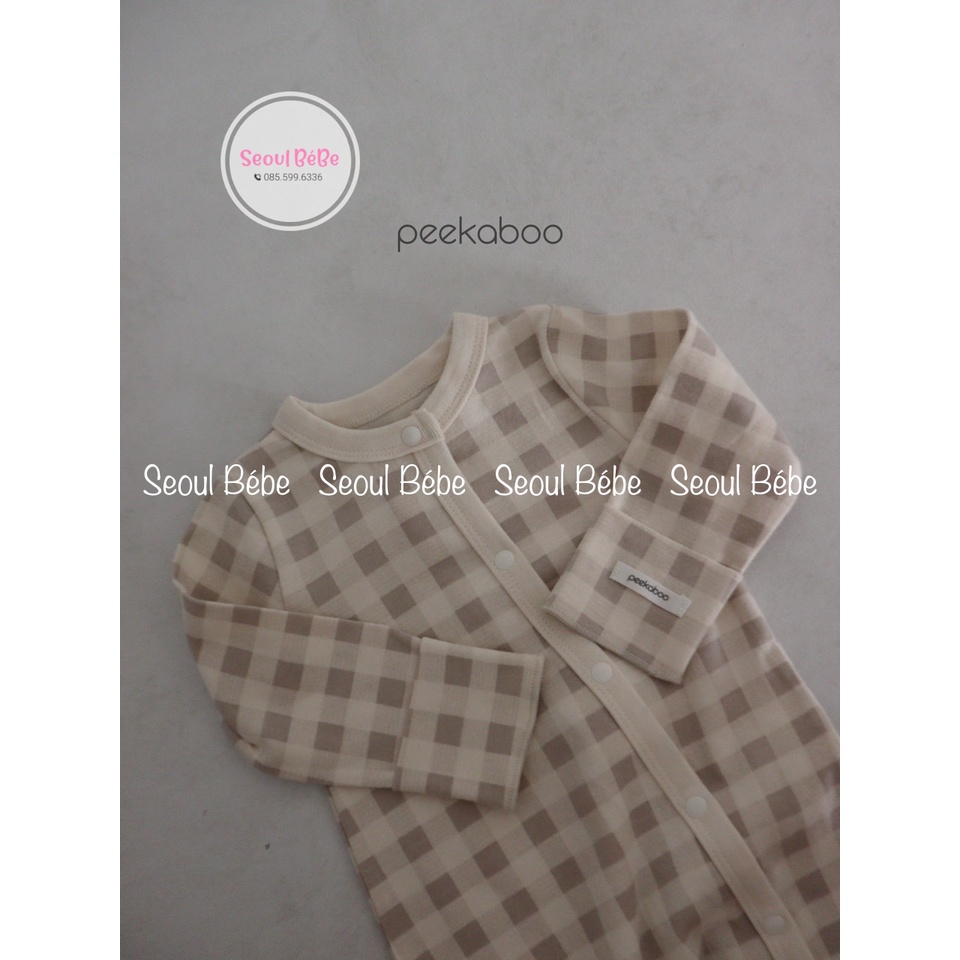 Bộ jumpsuit liền bàn Cony cho bé 0-11kg hãng Peekaboo thu đông 2022