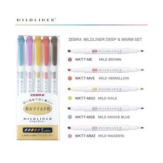 Bút Mildliner ( sét 5 bút )