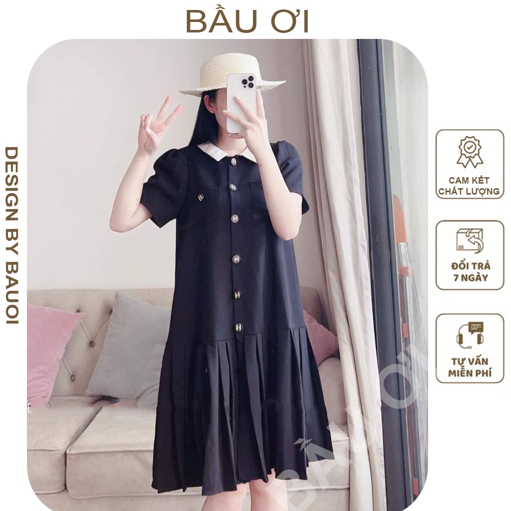 [MẪU MỚI V99] ĐẦM BẦU THIẾT KẾ THỜI TRANG CÔNG SỞ MẶC ĐƯỢC SAU SINH FREE SIZE ĐẾN 75 KG - VÁY  BẦU BABYDOLL ĐẸP