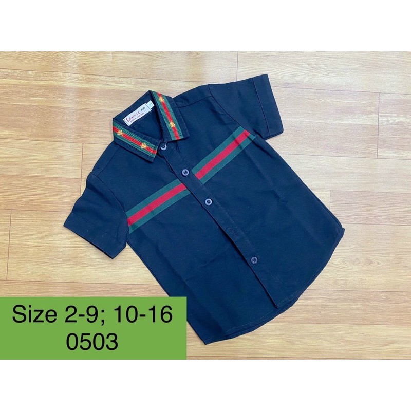 ÁO SƠMI TAY NGẮN VIỀN SỌC ĐỎ SIZE 10-32kg