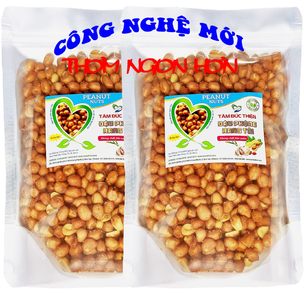 Combo 1KG Đậu Phộng Rang Tỏi Ớt Tâm Đức Thiện (2 x Túi 500GR)