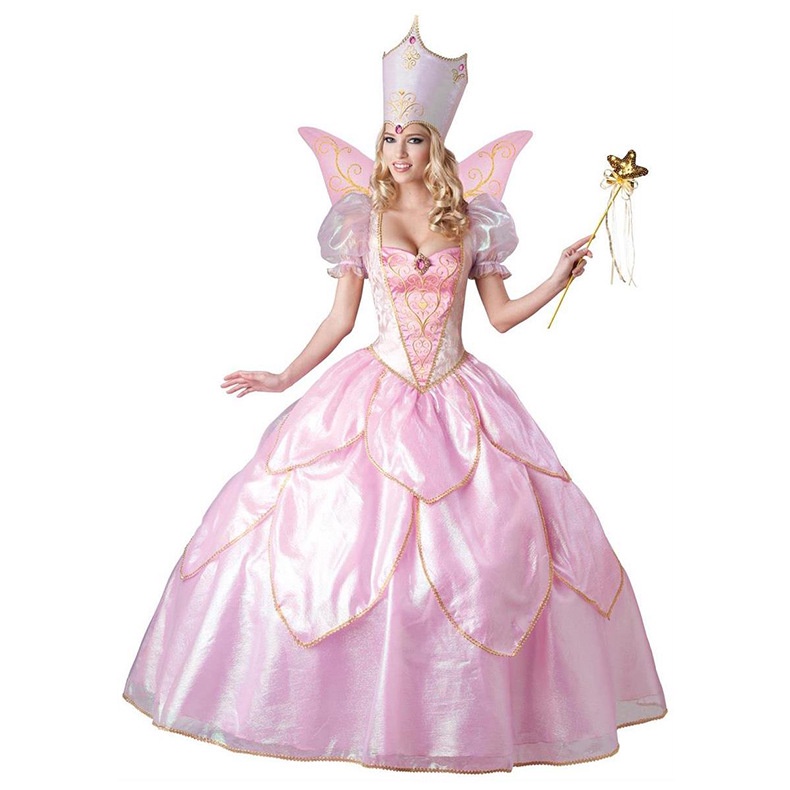 Mới Trang Phục Hóa Trang Halloween Dành Cho Người Lớn Màu Hồng Hoa Văn cosplayELF Phù Hợp Với Cổ Tích Hoàng Hậu Phù Hợp Với Quần Áo Với Váy