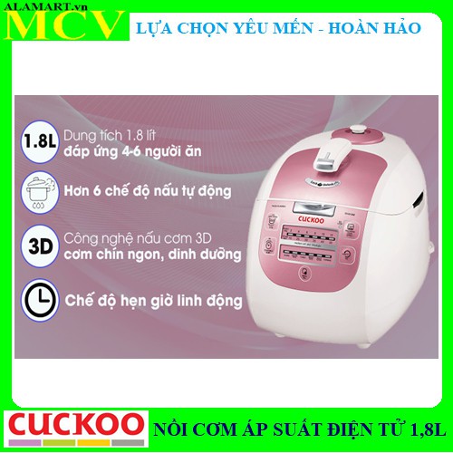 Nồi cơm áp suất điện tử Cuckoo 1.8 lít CRP-G1015M