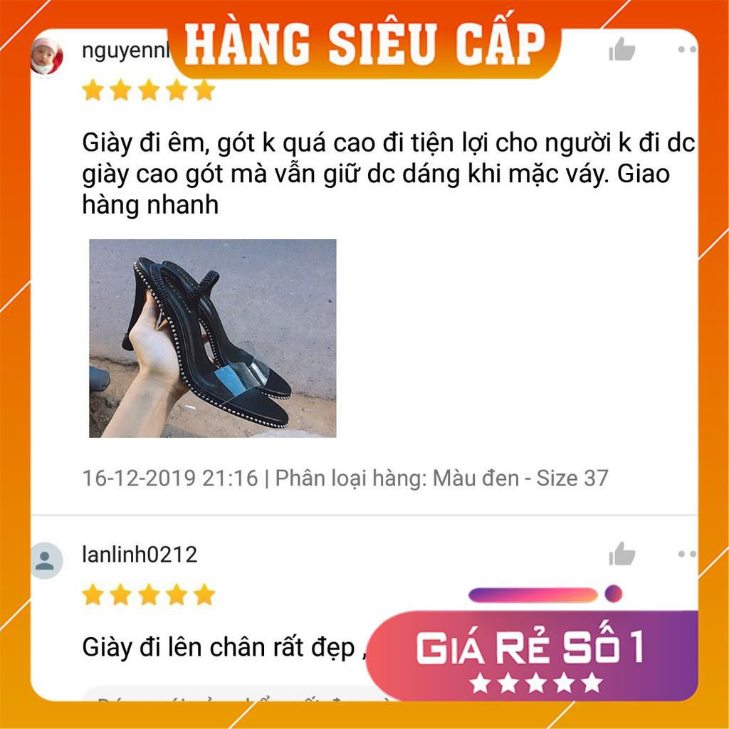 [Hàng Chuẩn loại 1]  Giày cao gót viền bi quai trong gót 7cm