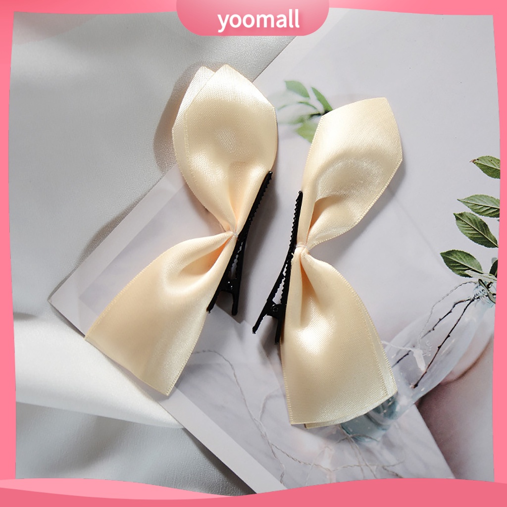 Kẹp Tóc Đính Nơ Co Giãn Màu Sắc Đơn Giản Xinh Xắn