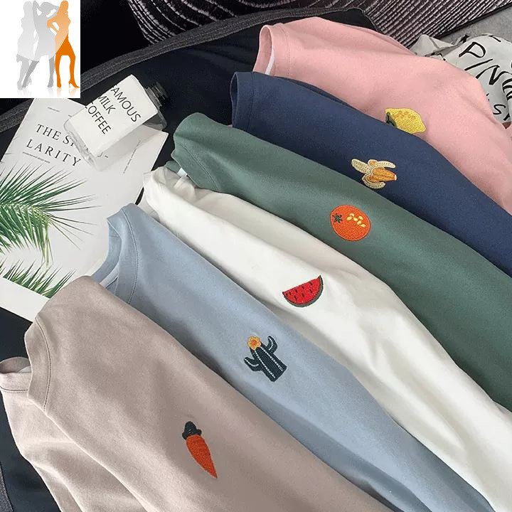 Áo thun unisex nam nữ đều mặc được | thêu hình trái cây - Trùm Chuyên Sỉ Thời Trang - 180820201031 | BigBuy360 - bigbuy360.vn